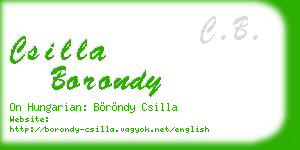 csilla borondy business card