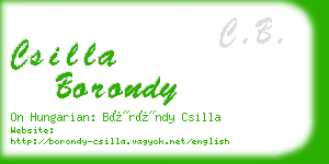 csilla borondy business card